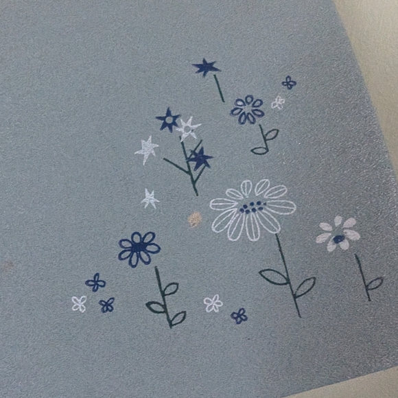 Vintage Gray Blue Floral Jewelry Box - Picture 4 of 13